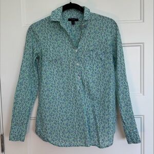 JCrew Flowery 1/2 button down